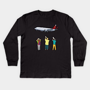 Plane Spotting Kids Long Sleeve T-Shirt